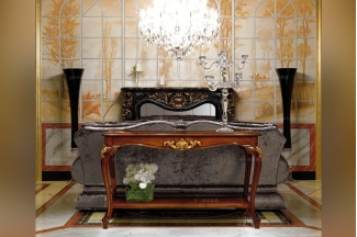 Minotti Luigi&Benigno欧式实木雕花木皮拼花沙发背几系列