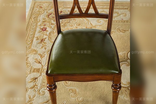 别墅豪宅家具品牌LUTUBE视频在线观看好实木头层黄牛皮美式餐椅实木真皮餐椅