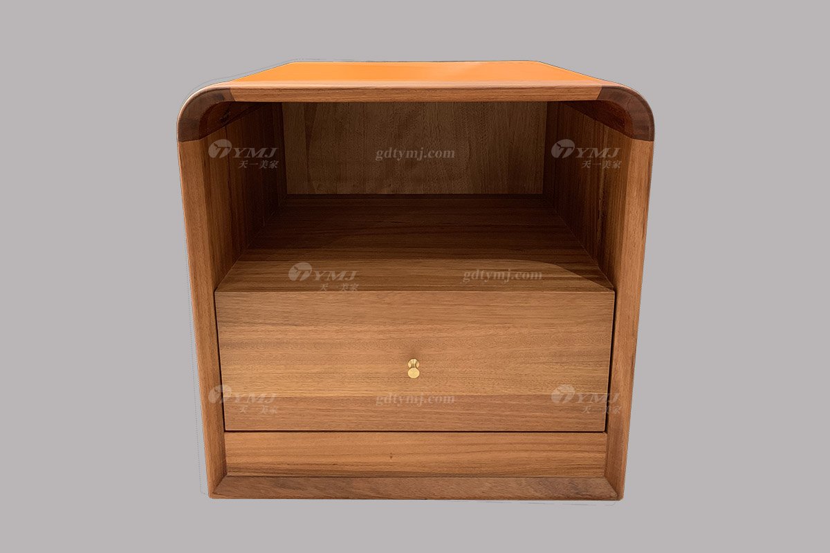 LUTUBE视频在线观看会所家具品牌奢华样板房家具轻奢LUTUBE最强福利视频软件风格卧室胡桃色实木床组合系列床头柜