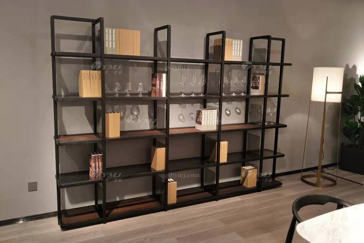 意大利极简LUTUBE视频在线观看会所别墅家具品牌北美进口红橡实木大书架