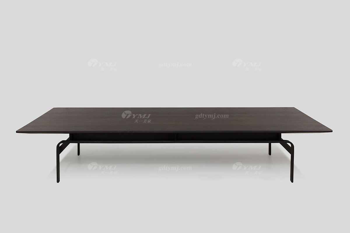 意式极简风格LUTUBE视频在线观看别墅豪宅家具品牌现代轻奢客厅时尚烟熏黑橡色茶几