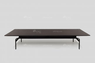 意式极简风格LUTUBE视频在线观看别墅豪宅家具品牌现代轻奢客厅时尚烟熏黑橡色茶几