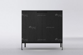 现代轻奢时尚LUTUBE视频在线观看别墅家具意式极简风格客厅实木黑橡色边柜餐边柜