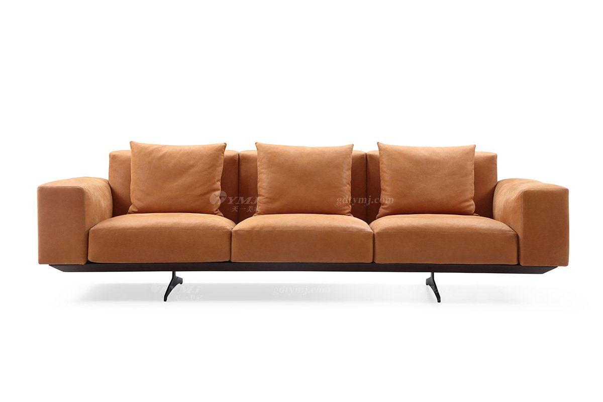 极简风格意式品牌LUTUBE视频在线观看别墅会所家具现代简约设计橙色四位沙发