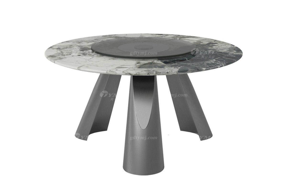 极简风格家具品牌LUTUBE视频在线观看别墅会所简约现代大理石圆餐桌