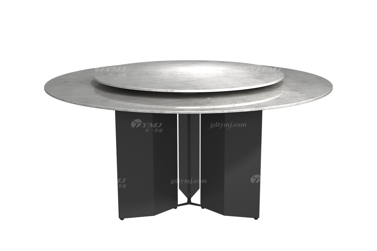 极简风格家具品牌LUTUBE视频在线观看别墅会所简约时尚不锈钢岩板圆餐桌