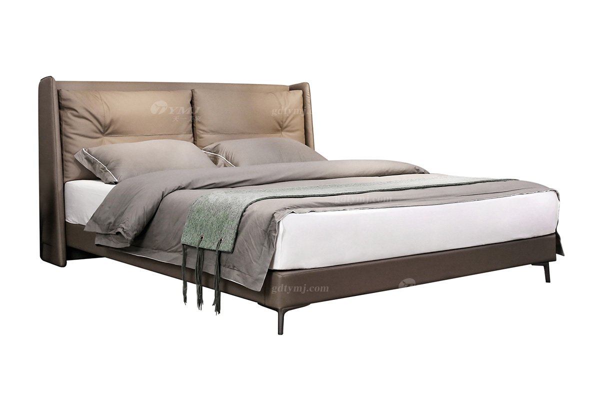 极简风格家具品牌LUTUBE视频在线观看别墅会所简约时尚实木进口小黄牛皮床