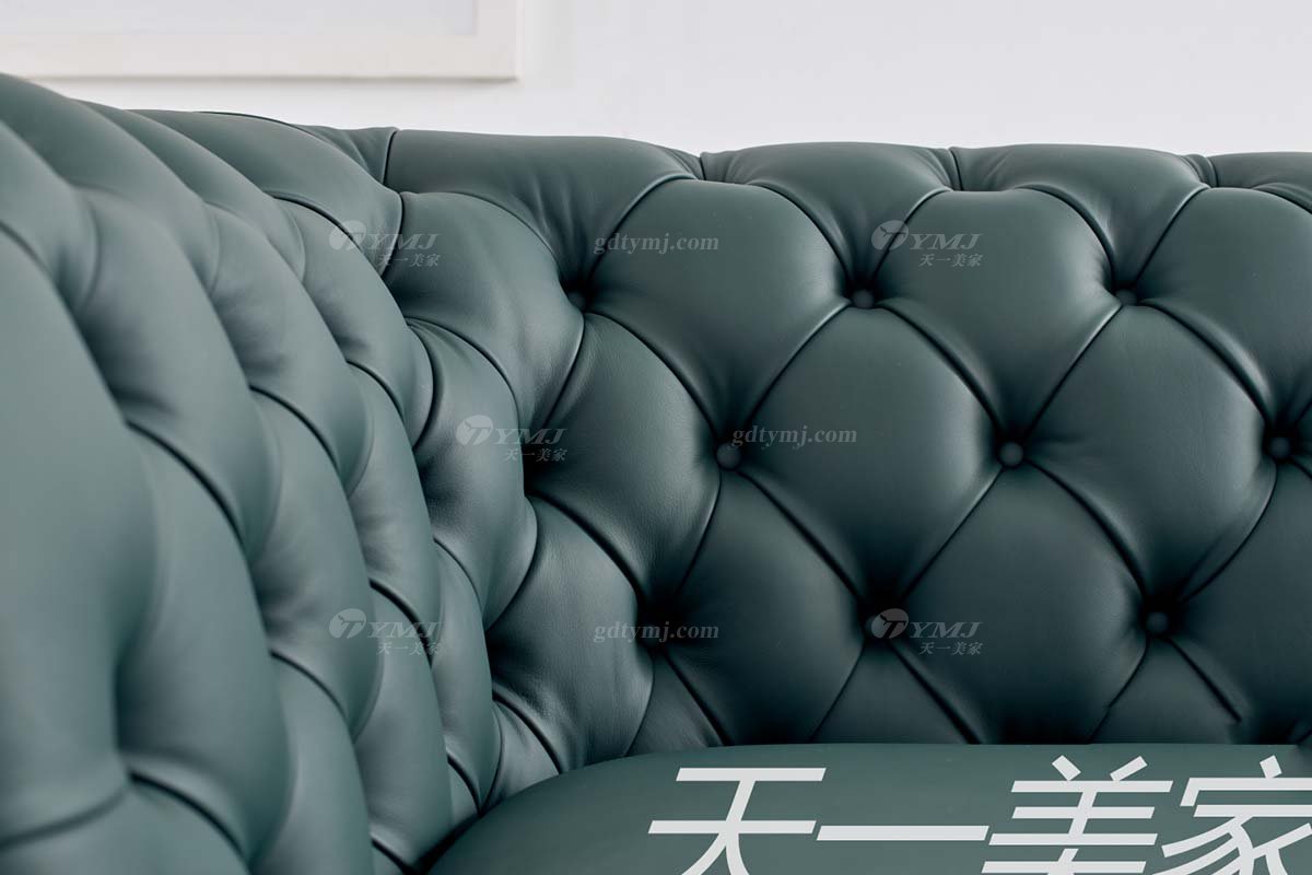 极简风格家具LUTUBE视频在线观看别墅会所大宅简约实木绿色半皮单位沙发WD601沙发