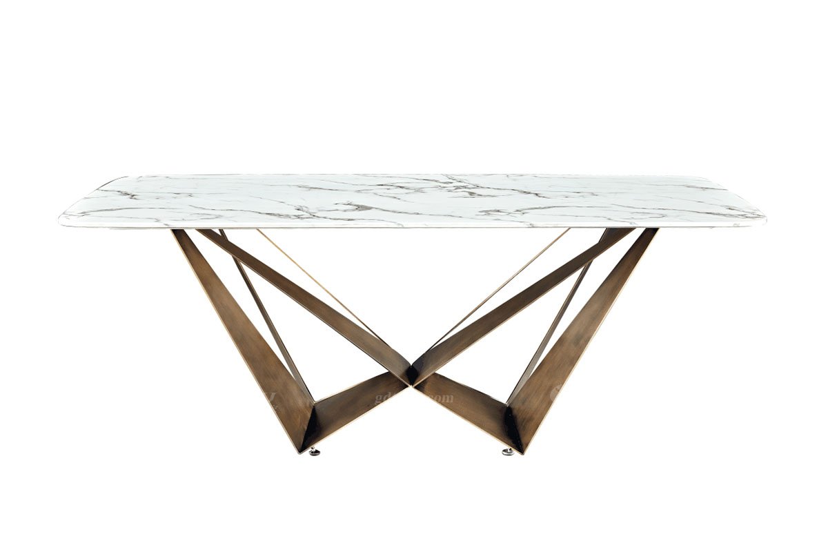 极简风格家具LUTUBE视频在线观看别墅会所大宅简约不锈钢五金+进口岩板长餐桌