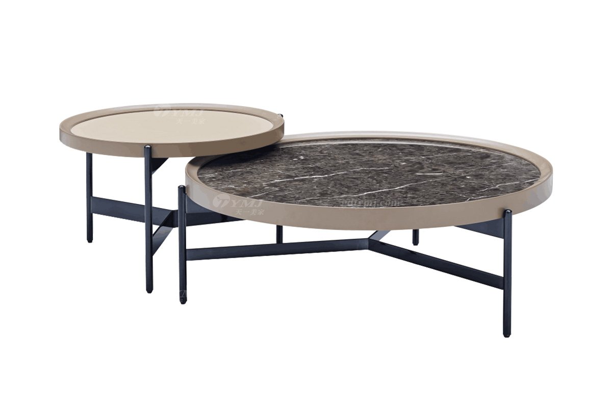 极简风格家具LUTUBE视频在线观看别墅会所大宅简约碳素钢五金脚+天然大理石茶几组合