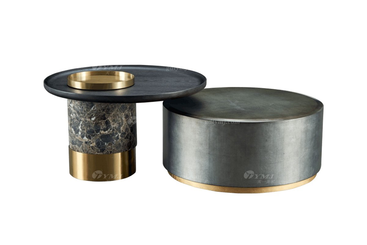 极简风格家具LUTUBE视频在线观看别墅会所大宅时尚拉丝不锈钢底+E1级环保板茶几组合