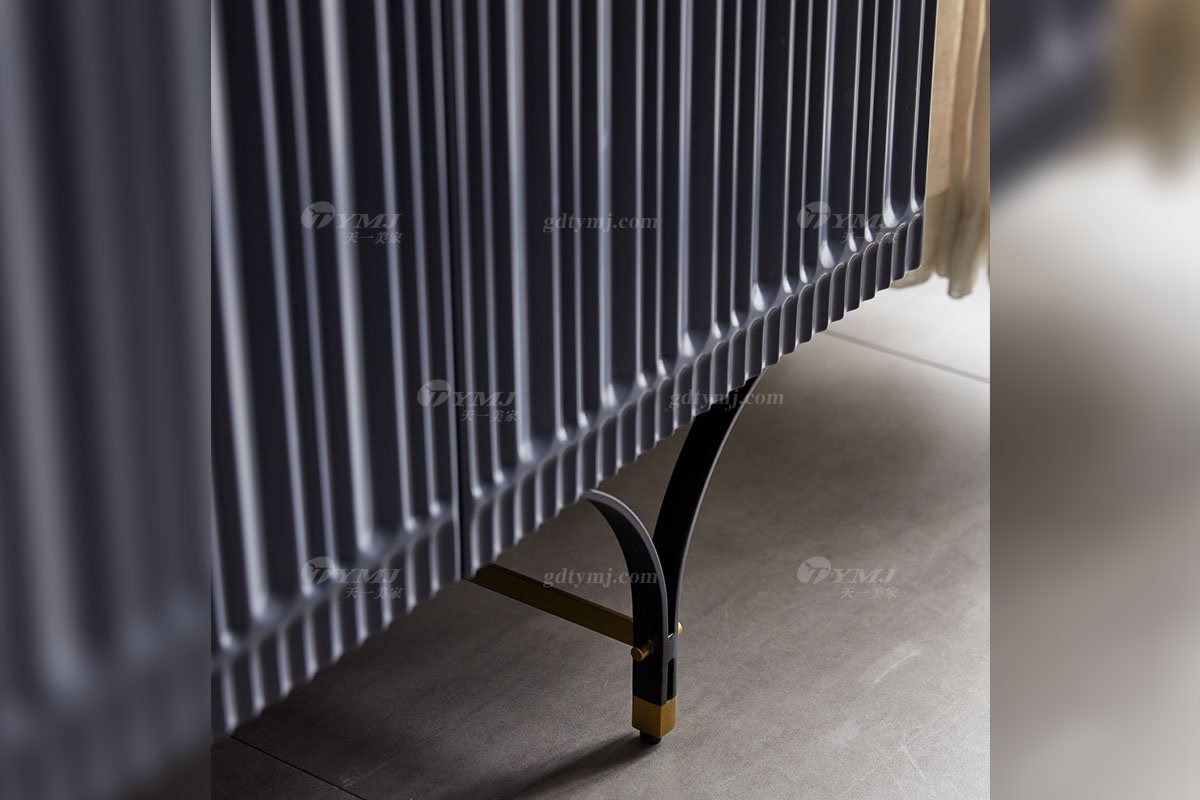 极简风格家具LUTUBE视频在线观看别墅会所大宅简约E0级环保板藏蓝色餐边柜WD607餐边柜细节