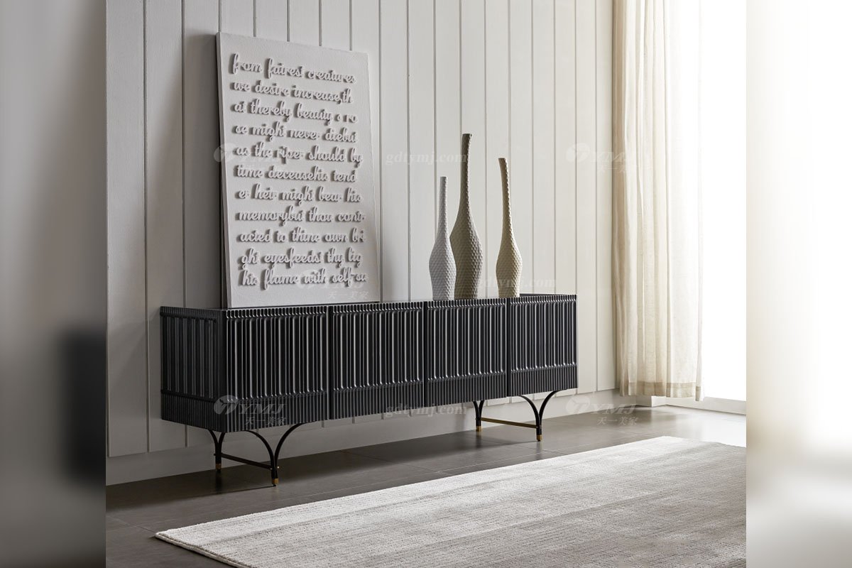 极简风格家具LUTUBE视频在线观看别墅会所大宅简约E0级环保板藏蓝色电视柜WD607电视柜