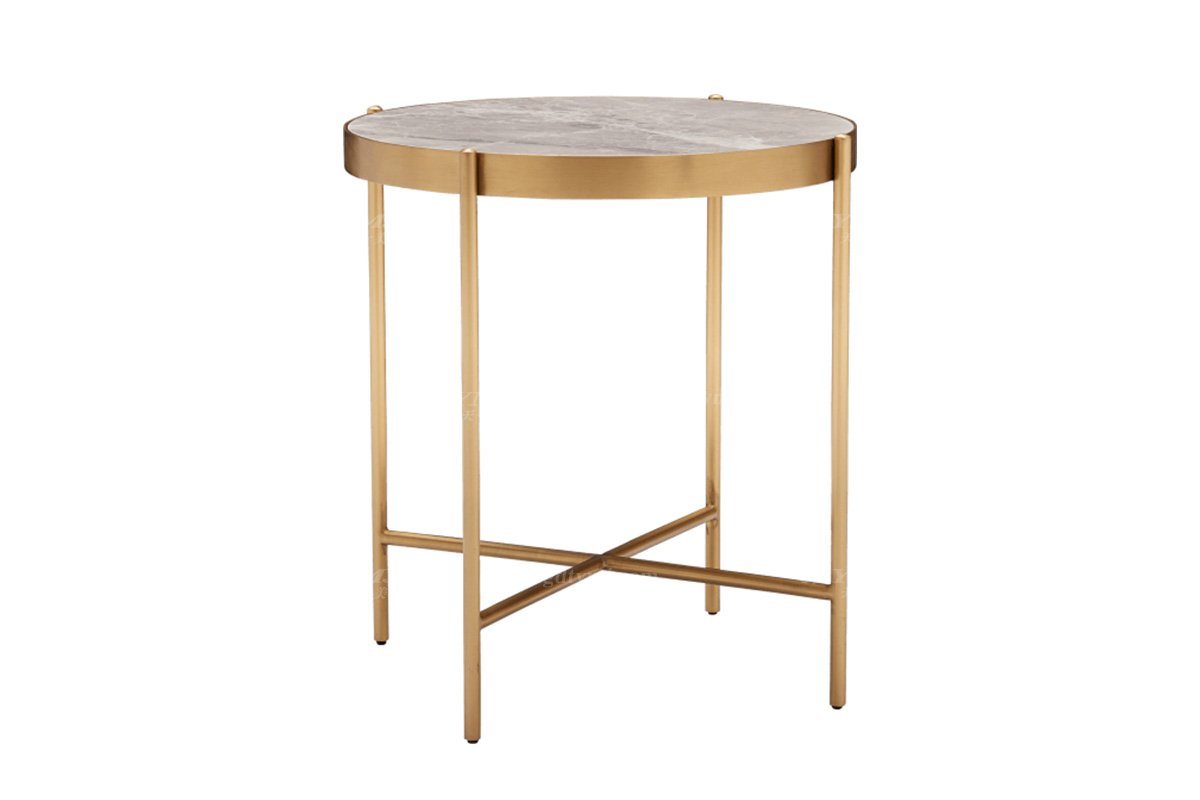 极简风格家具LUTUBE视频在线观看别墅会所大宅简约电镀不锈钢+岩板角几