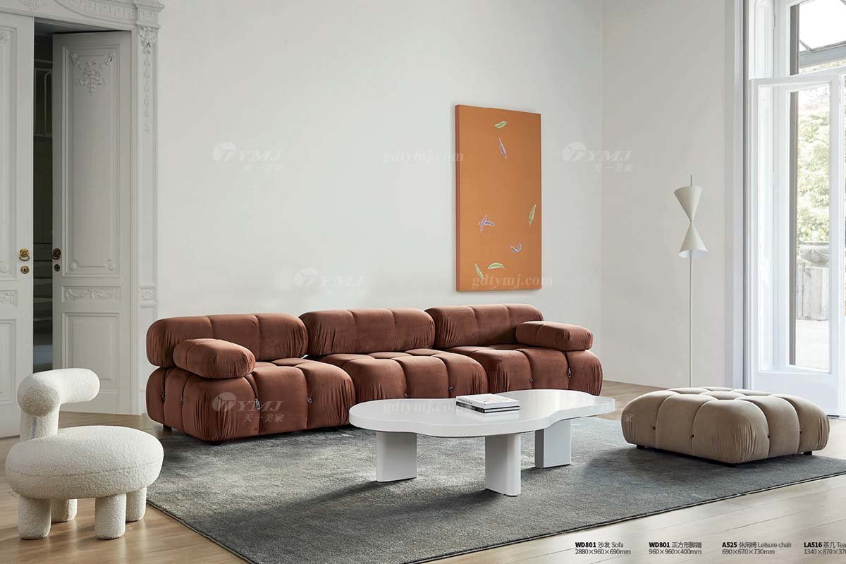 极简风格家具LUTUBE视频在线观看别墅会所大宅时尚创意白色烤漆茶几WD803茶几