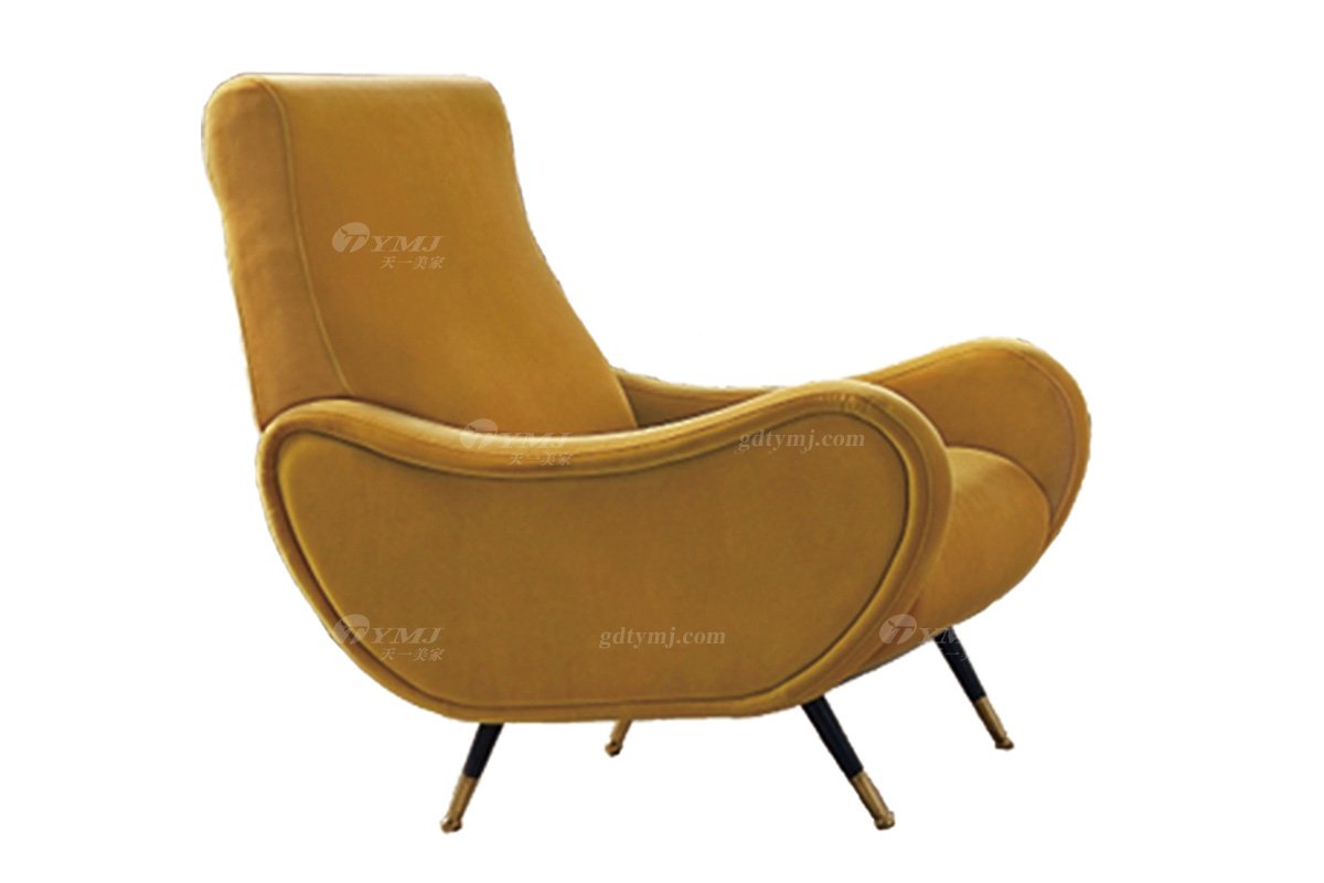 极简风格家具LUTUBE视频在线观看别墅会所大宅时尚创意橙色布艺休闲椅