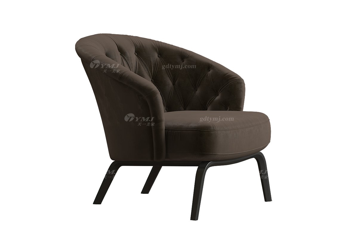极简风格家具LUTUBE视频在线观看别墅会所大宅时尚创意褐色布艺休闲椅