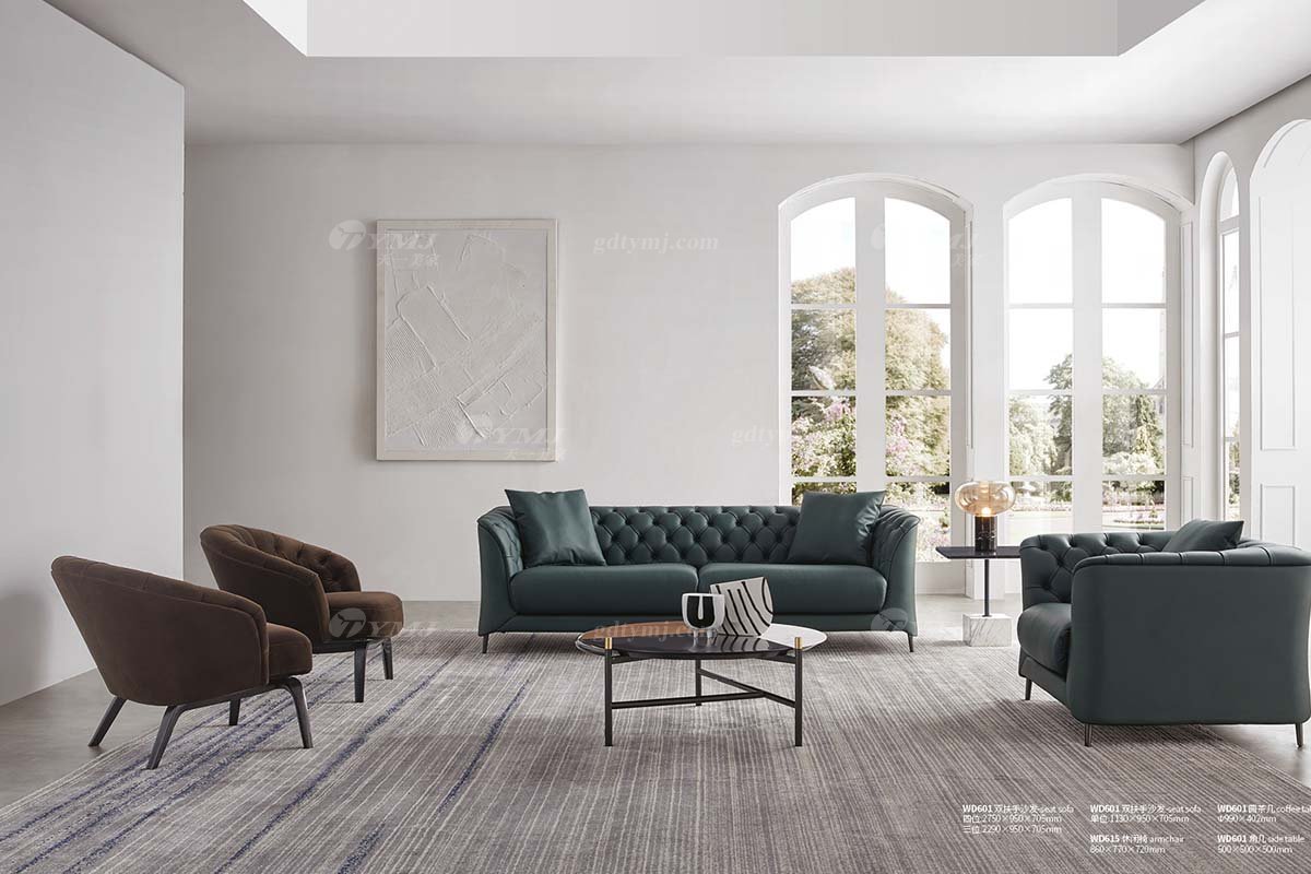 极简风格家具LUTUBE视频在线观看别墅会所大宅时尚创意褐色布艺休闲椅WD615休闲椅