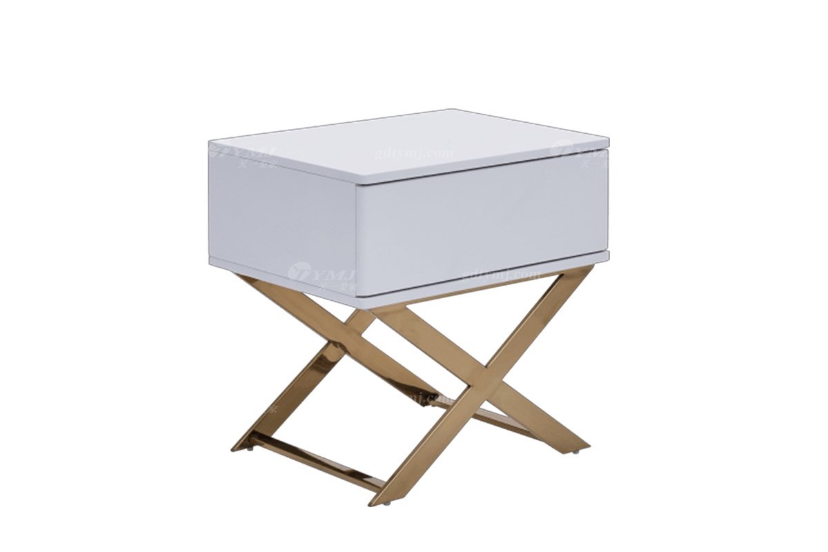 极简风格家具LUTUBE视频在线观看别墅会所大宅简约时尚E1级环保板+不锈钢床头柜