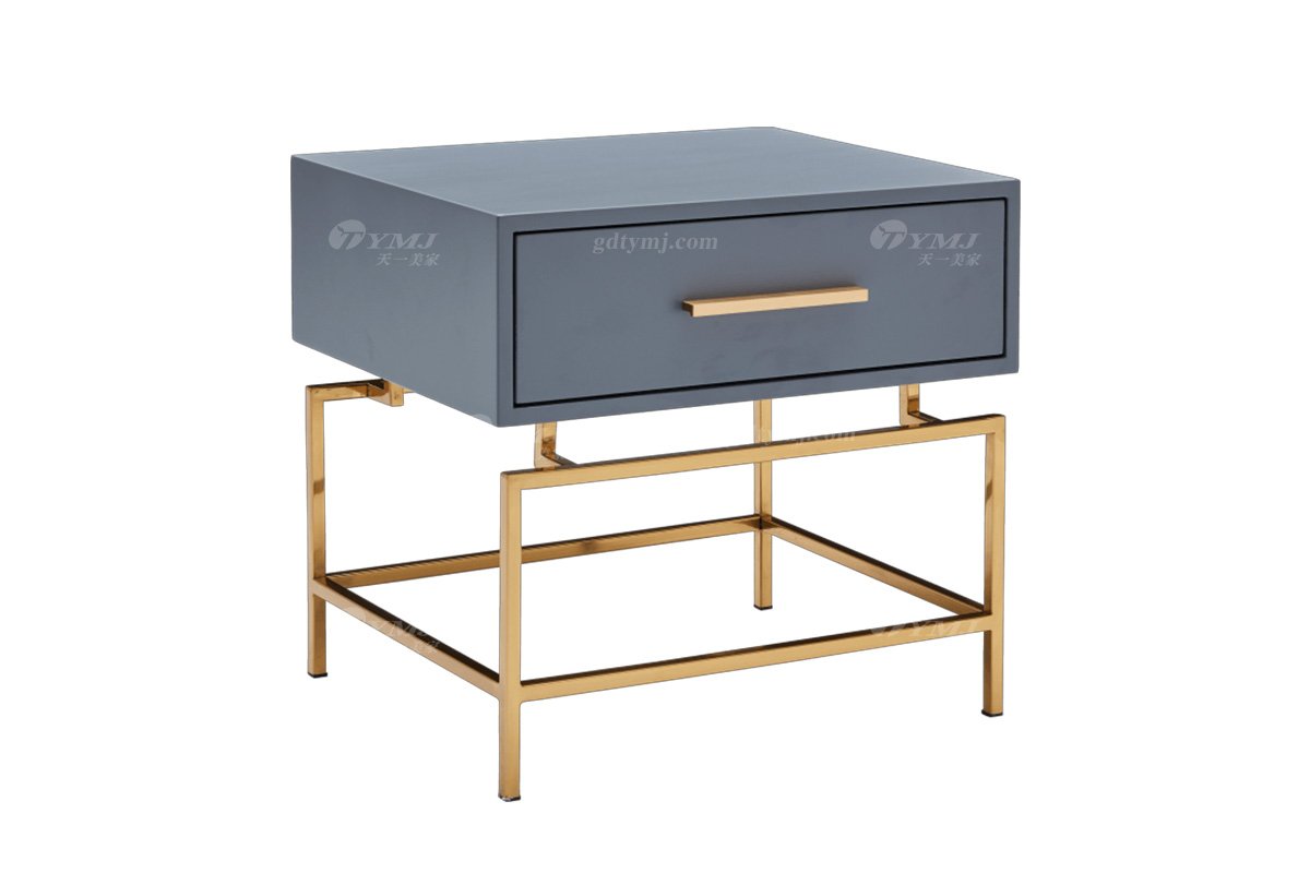 极简风格家具LUTUBE视频在线观看别墅会所大宅时尚E1级环保板烤漆+不锈钢脚床头柜