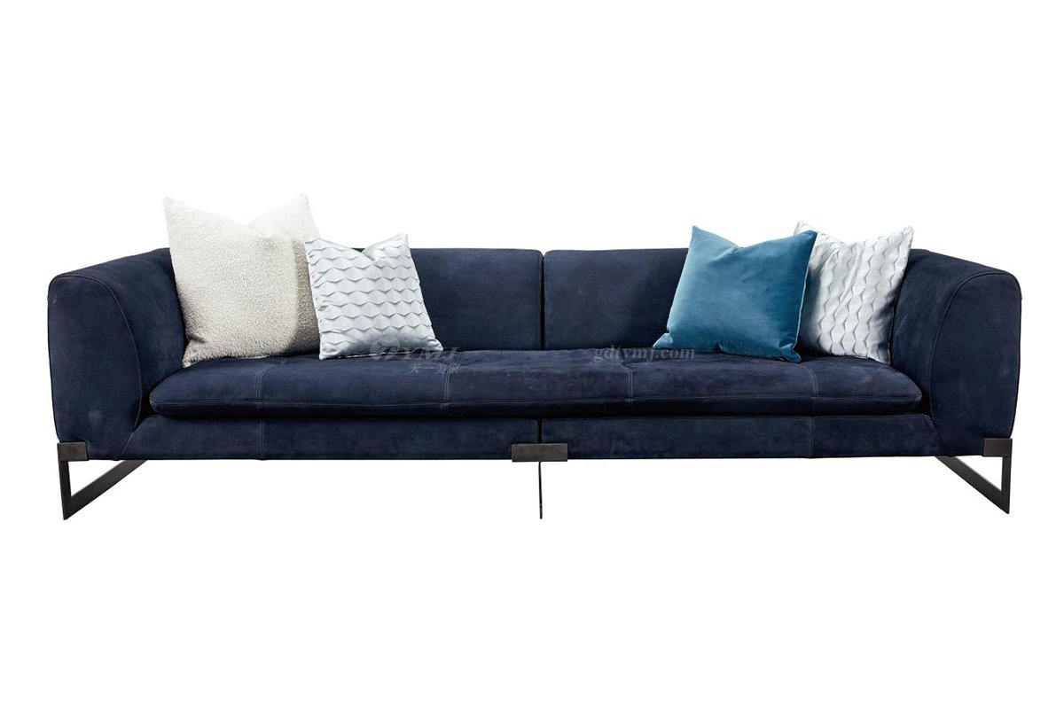 极简风格家具LUTUBE视频在线观看别墅会所大宅简约实木磨砂皮四位沙发