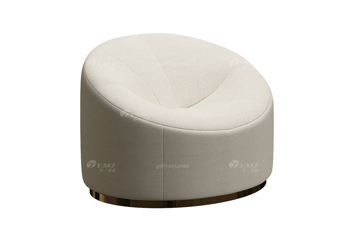 极简风格家具LUTUBE视频在线观看别墅会所大宅简约环保布艺白色创意休闲椅