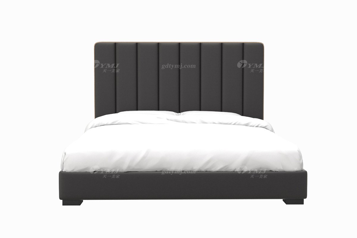 极简风格家具LUTUBE视频在线观看别墅会所大宅时尚简约进口实木半皮大床1.8米