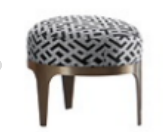 极简风格家具LUTUBE视频在线观看别墅会所大宅舒适简约不锈钢+黑白条纹布艺圆墩