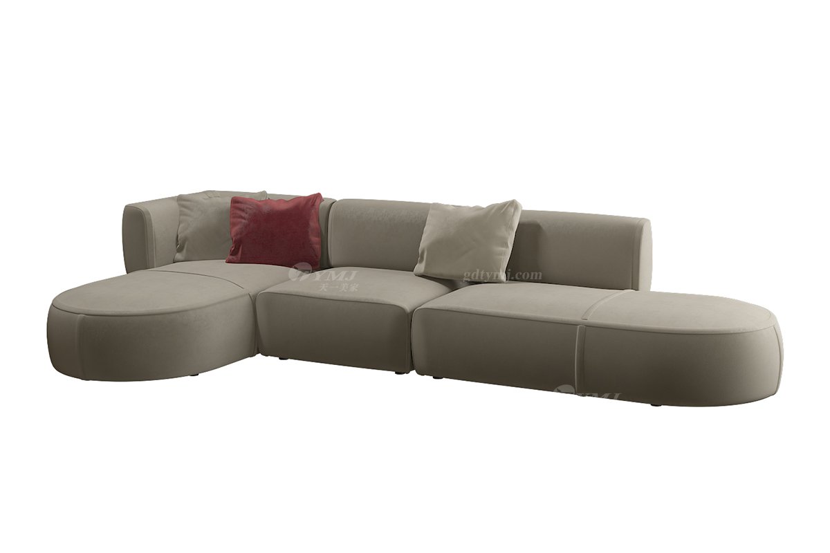 极简风格家具LUTUBE视频在线观看别墅会所大宅舒适简约进口落叶松实木灰色布艺组合沙发