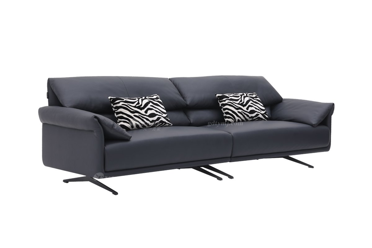 意式极简风格家具LUTUBE视频在线观看别墅会所大宅时尚简约实木真皮四位沙发F9585扶手四位沙发