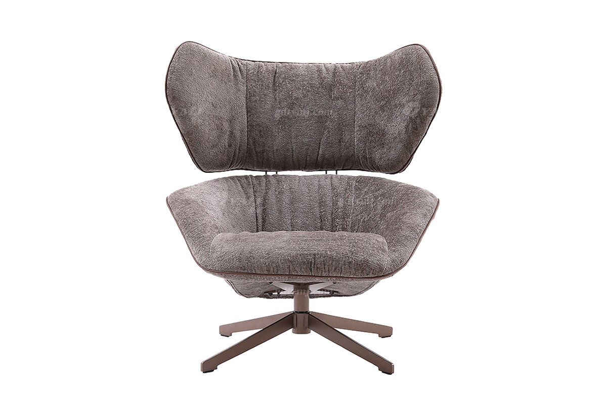 意式极简风格家具LUTUBE视频在线观看别墅会所大宅舒适时尚创意灰色布艺不锈钢底休闲椅