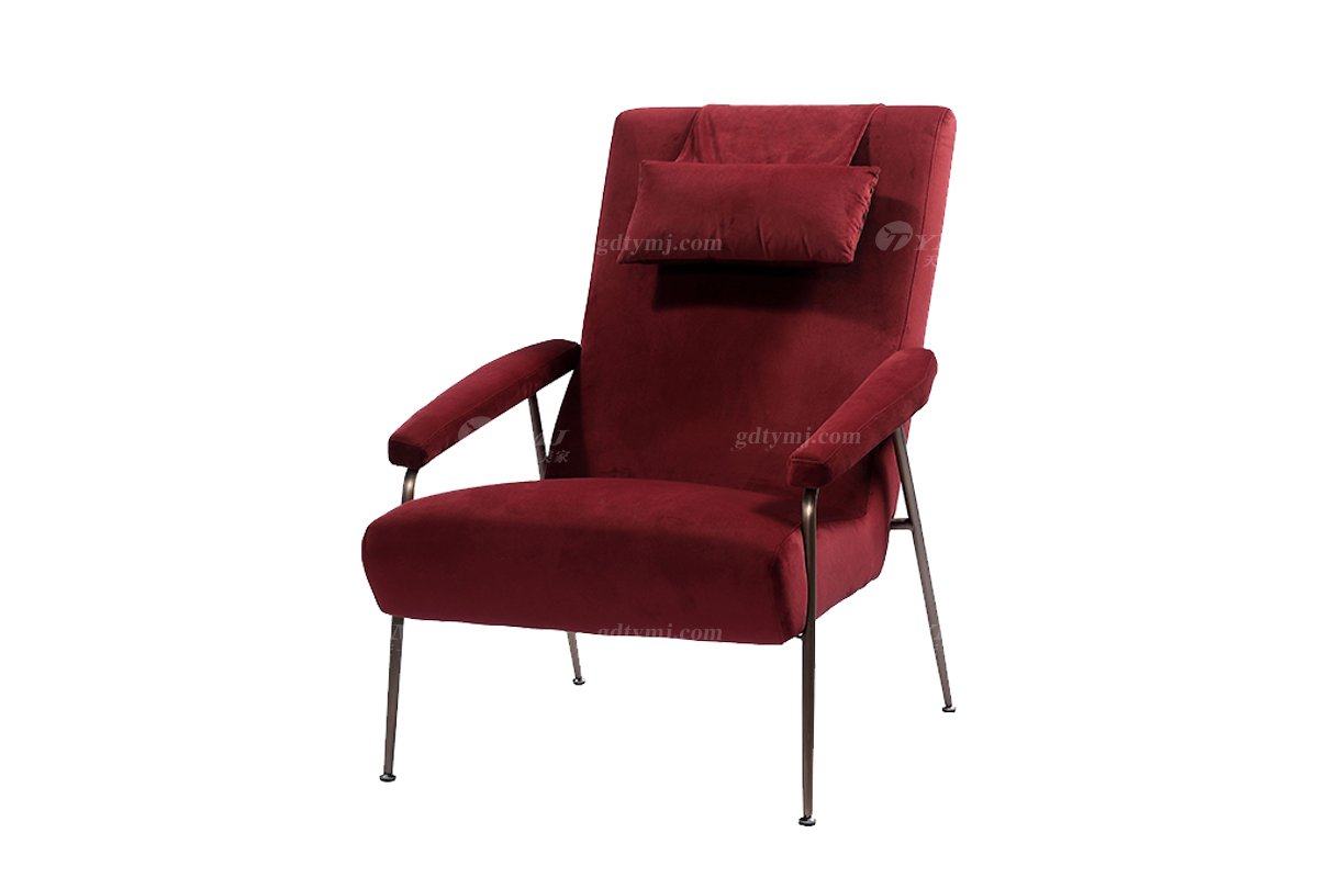 意式极简风格家具LUTUBE视频在线观看别墅会所大宅舒适时尚简约红色休闲椅BRF6536椅子