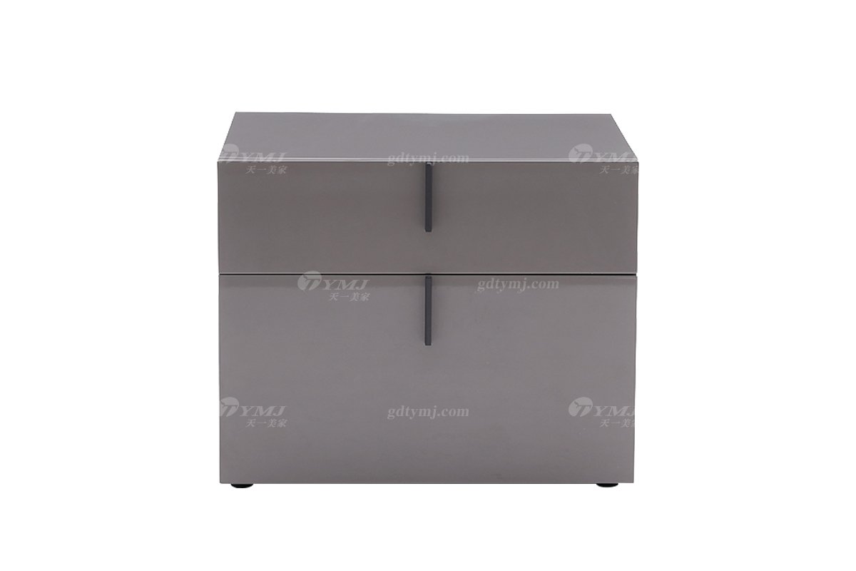 意式极简风格家具LUTUBE视频在线观看别墅会所大宅时尚简约浅灰色床头柜