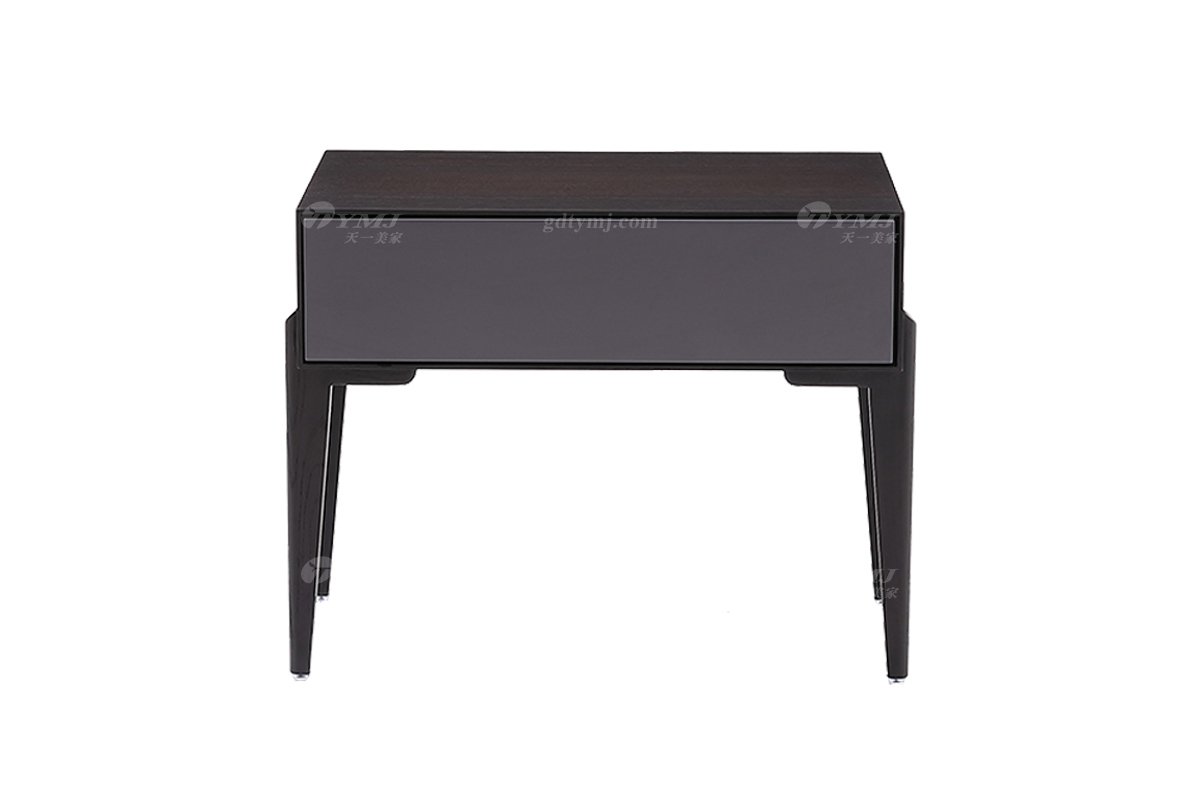 意式极简风格家具LUTUBE视频在线观看别墅会所大宅简约进口欧橡烟熏色床头柜