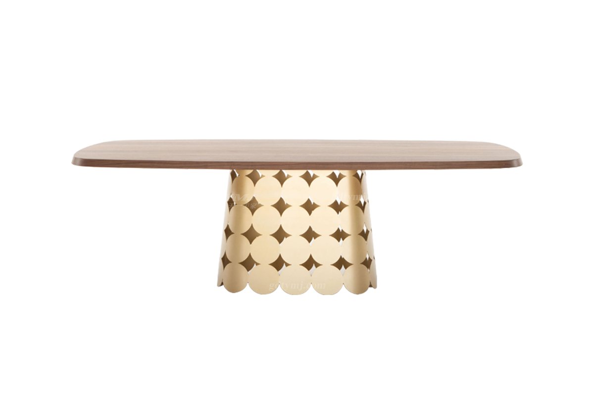 意式极简风格家具LUTUBE视频在线观看别墅会所大宅时尚简约黑色金属底+岩板长餐台