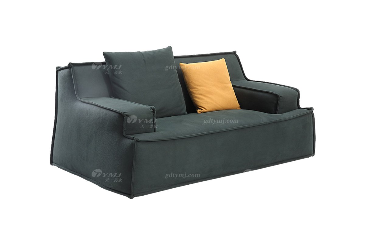 意式极简风格家具LUTUBE视频在线观看别墅会所大宅时尚简约实木布艺二位沙发F9321二位沙发