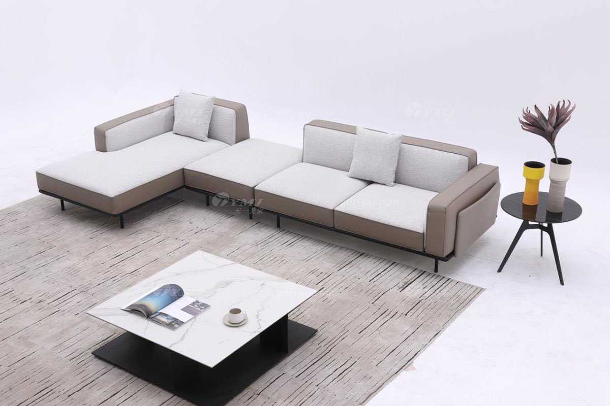 意式极简风格家具LUTUBE视频在线观看别墅会所大宅时尚简约实木灰色布艺组合沙发F9622组合沙发