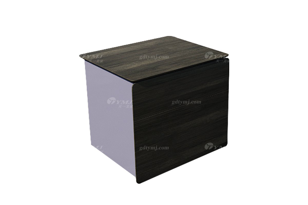 意式极简风格家具LUTUBE视频在线观看别墅会所大宅时尚简约深灰橡木色床头柜