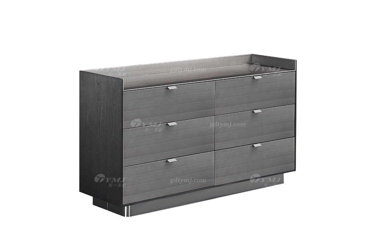 意式极简风格家具时尚LUTUBE视频在线观看大宅家用不锈钢五金脚金属六斗柜