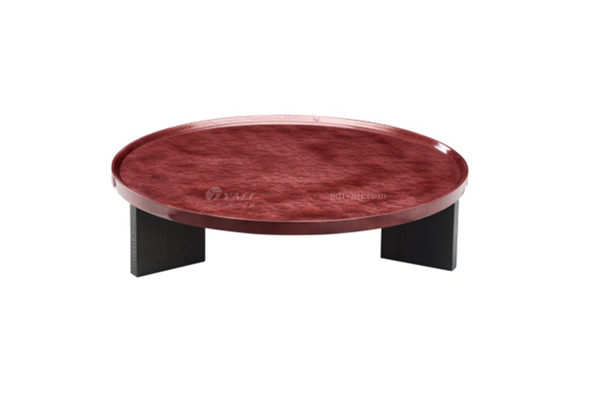 时尚LUTUBE视频在线观看意式极简家具大宅家用实木+水波纹色圆几圆茶几圆角几