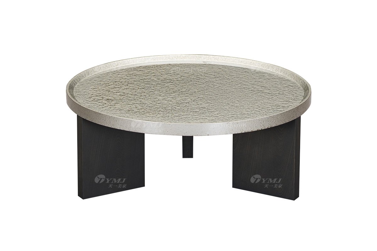 时尚LUTUBE视频在线观看意式极简家具大宅家用实木+水波纹色圆几圆茶几圆角几2208小圆几卡其色