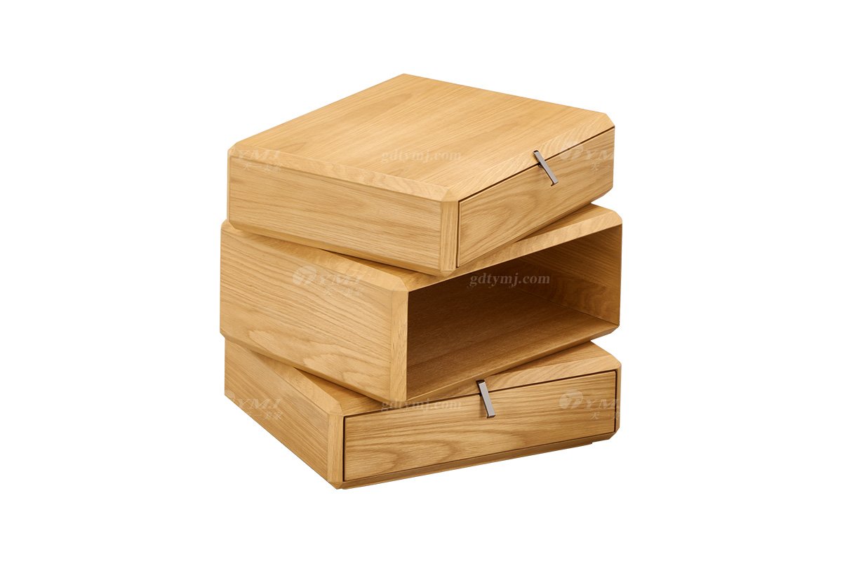 时尚LUTUBE视频在线观看意式极简家具别墅大宅创意白橡木色床头柜