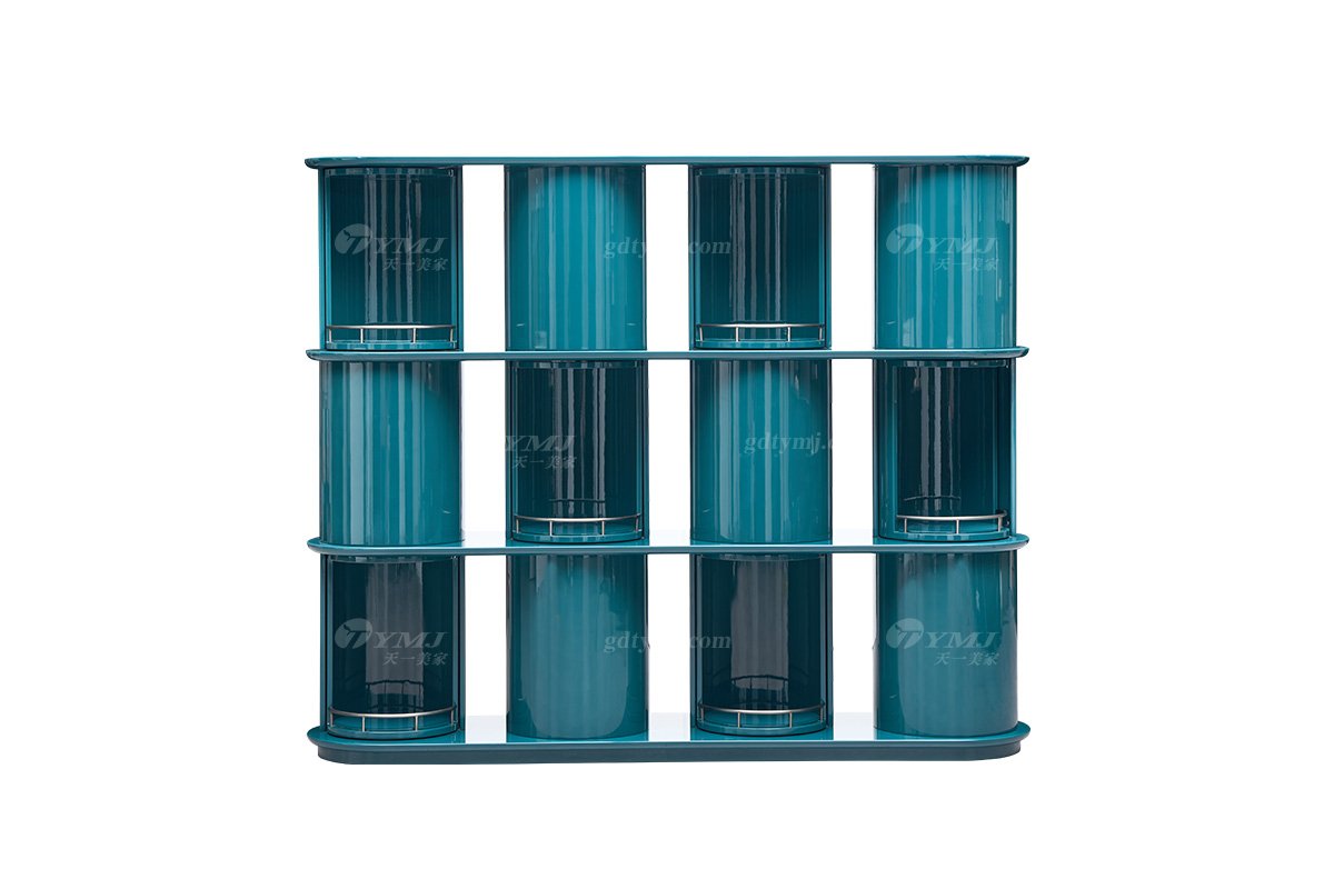 时尚LUTUBE视频在线观看意式极简家具别墅大宅大气墨绿色亮光旋转酒柜