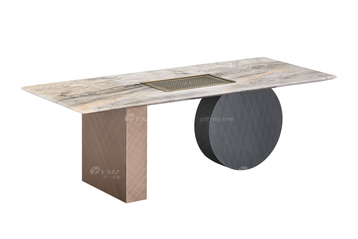 时尚LUTUBE视频在线观看意式极简家具别墅大宅家用创意精致威尼斯棕大理石茶台