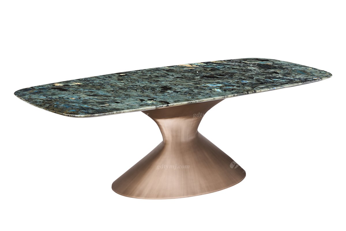 时尚LUTUBE视频在线观看意式极简家具别墅家用豪宅奢华天然蓝翡翠奢石长餐台