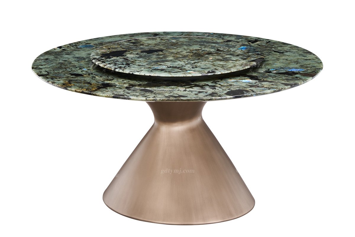 时尚LUTUBE视频在线观看意式极简家具别墅家用豪宅奢华天然蓝翡翠奢石圆餐台