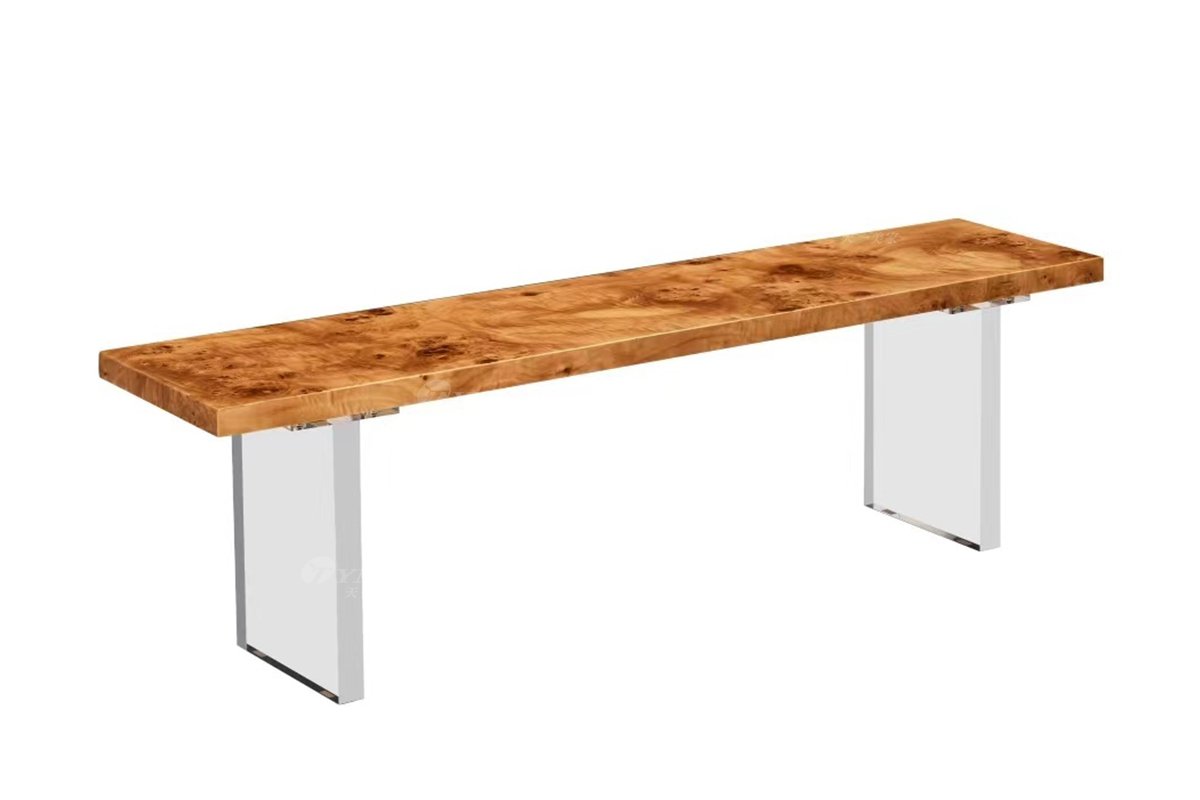 时尚LUTUBE视频在线观看现代简约家具别墅家用奢华亚克力脚+白杨树榴长茶凳