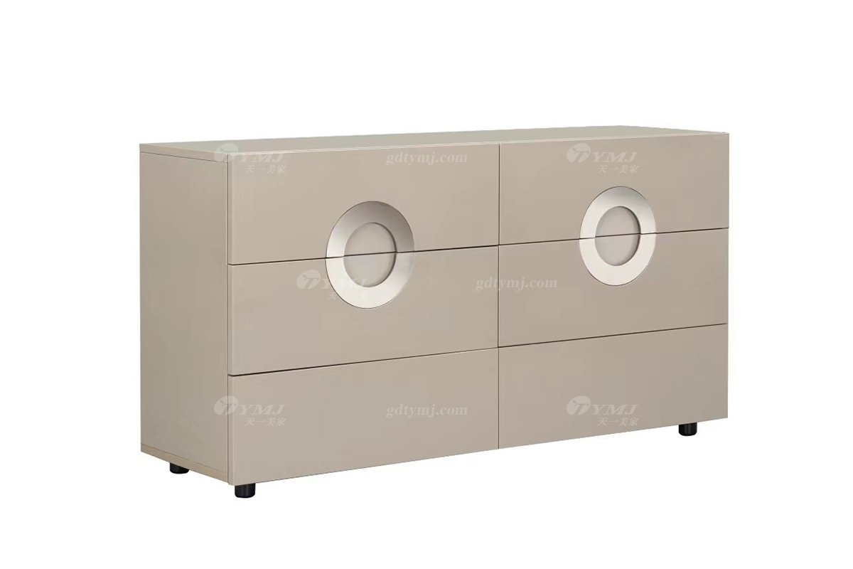 时尚LUTUBE视频在线观看现代简约家具别墅家用奢华卡其色亮光烤漆餐边柜