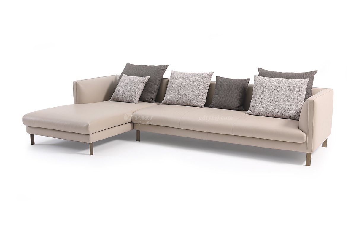 时尚LUTUBE视频在线观看现代极简家具别墅大宅家用米色转角沙发F9382转角沙发1