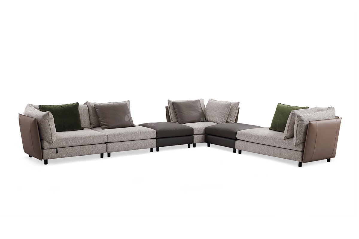 时尚LUTUBE视频在线观看现代极简家具别墅大宅家用真皮布艺结合组合沙发